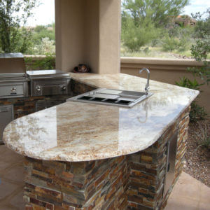 marble counter with sink