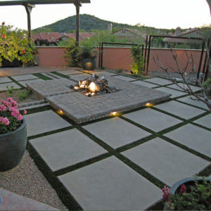 backyard with square slabs