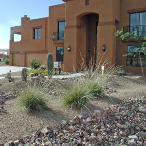 house with desert front yard