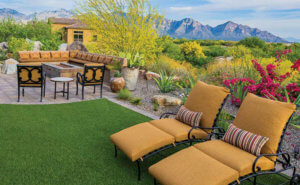 Synthetic grass installation job done by santa rita landscaping in Tucson.